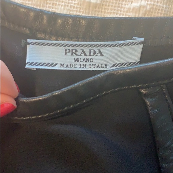 Prada Pencil Skirt with Lambskin Leather Trim - Picture 3 of 4